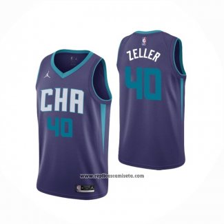 Camiseta Charlotte Hornets Cody Zeller #40 Statement Edition Violeta