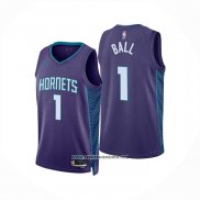 Camiseta Charlotte Hornets LaMelo Ball NO 1 Statement 2024-25 Violeta