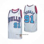 Camiseta Chicago Bulls Dennis Rodman NO 91 Mitchell & Ness 1996-97 Blanco