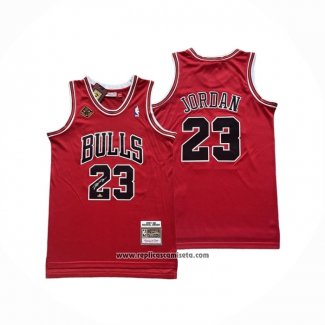 Camiseta Chicago Bulls Michael Jordan NO 23 Mitchell & Ness 1997-98 Rojo Firmada