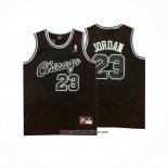 Camiseta Chicago Bulls Michael Jordan #23 Retro Negro Blanco