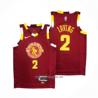 Camiseta Cleveland Cavaliers Kyrie Irving #2 Ciudad Rojo