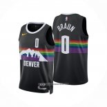 Camiseta Denver Nuggets Christian Braun NO 0 Ciudad 2025-26 Negro