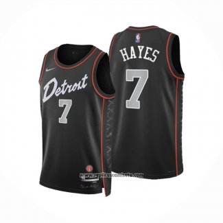 Camiseta Detroit Pistons Killian Hayes #7 Ciudad 2023-24 Negro