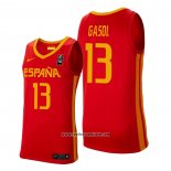 Camiseta Espana Marc Gasol #13 2019 FIBA Baketball World Cup Rojo