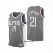 Camiseta Los Angeles Clippers Patrick Beverley #21 Earned 2020-21 Gris