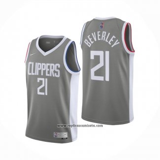 Camiseta Los Angeles Clippers Patrick Beverley #21 Earned 2020-21 Gris