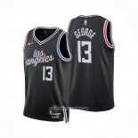 Camiseta Los Angeles Clippers Paul George #13 Ciudad 2022-23 Negro
