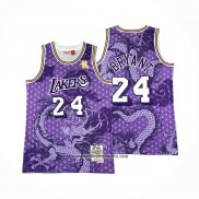Camiseta Los Angeles Lakers Kobe Bryant #24 Asian Heritage Throwback 1996-97 Violeta
