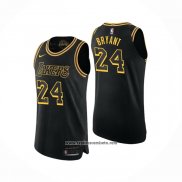 Camiseta Los Angeles Lakers Kobe Bryant #24 Black Mamba Autentico Negro