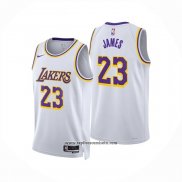 Camiseta Los Angeles Lakers LeBron James NO 23 Association 2024-25 Blanco