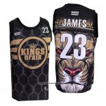 Camiseta Los Angeles Lakers Lebron James #23 Lion Negro