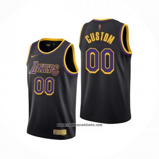 Camiseta Los Angeles Lakers Personalizada Earned 2020-21 Negro