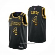 Camiseta Los Angeles Lakers Rajon Rondo #4 Mamba 2021-22 Negro