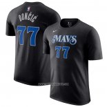 Camiseta Manga Corta Dallas Mavericks Luka Doncic Ciudad 2023-24 Negro