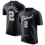 Camiseta Manga Corta Detroit Pistons Cade Cunningham Ciudad 2023-24 Negro