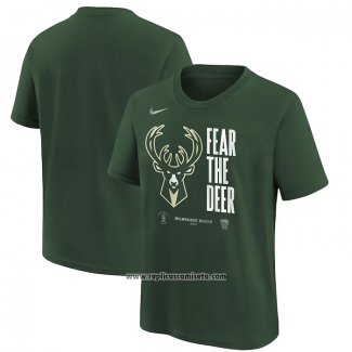 Camiseta Manga Corta Milwaukee Bucks 2023 NBA Playoffs Mantra Verde