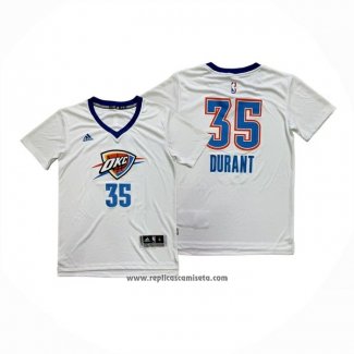 Camiseta Manga Corta Oklahoma City Thunder Kevin Durant NO 35 Blanco