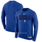 Camiseta Manga Larga Dallas Mavericks Practice Performance 2022-23 Azul