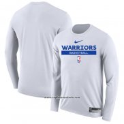 Camiseta Manga Larga Golden State Warriors Practice Performance 2022-23 Blanco