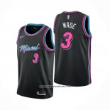 Camiseta Miami Heat Dwyane Wade #3 Ciudad 2018-19 Negro