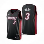 Camiseta Miami Heat Dwyane Wade #3 Icon Negro