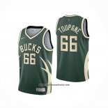 Camiseta Milwaukee Bucks Axel Toupane #66 Earned 2020-21 Verde