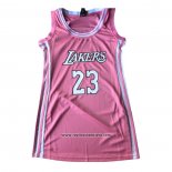 Camiseta Mujer Los Angeles Lakers Lebron James #23 Rosa