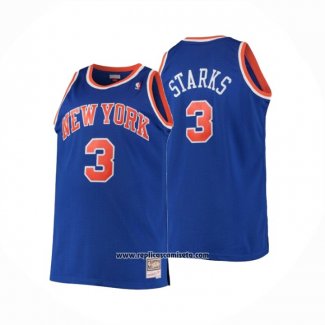 Camiseta New York Knicks John Starks #3 Mitchell & Ness Hardwood Classics Azul