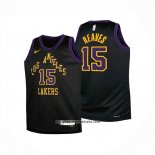 Camiseta Nino Los Angeles Lakers Austin Reaves NO 15 Ciudad 2025-26 Negro