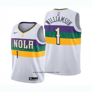 Camiseta Nino New Orleans Pelicans Zion Williamson #1 Ciudad 2019-20 Blanco