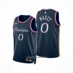Camiseta Philadelphia 76ers Tyrese Maxey NO 0 Ciudad 2025-26 Azul