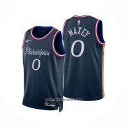 Camiseta Philadelphia 76ers Tyrese Maxey NO 0 Ciudad 2025-26 Azul