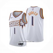 Camiseta Phoenix Suns Devin Booker NO 1 Association 2024-25 Blanco
