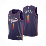 Camiseta Phoenix Suns Devin Booker #1 Ciudad 2023-24 Violeta