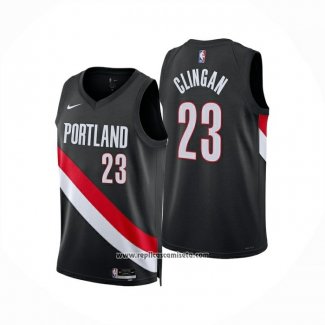 Camiseta Portland Trail Blazers Donovan Clingan NO 23 Icon 2025-26 Negro
