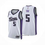 Camiseta Sacramento Kings DeAaron Fox NO 5 Association 2024-25 Blanco
