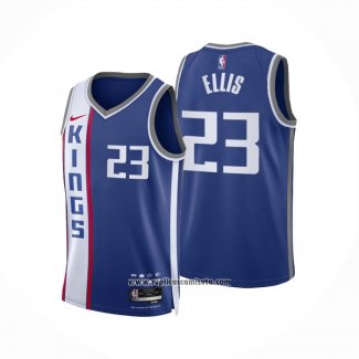 Camiseta Sacramento Kings Keon Ellis #23 Ciudad 2023-24 Azul