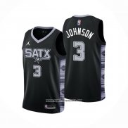 Camiseta San Antonio Spurs Keldon Johnson #3 Statement 2022-23 Negro