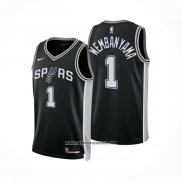 Camiseta San Antonio Spurs Victor Wembanyama #1 Icon 2022-23 Negro