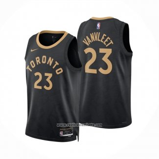 Camiseta Toronto Raptors Fred Vanvleet #23 Ciudad 2022-23 Negro