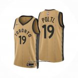 Camiseta Toronto Raptors Jakob Poltl #19 Ciudad 2023-24 Oro
