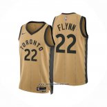 Camiseta Toronto Raptors Malachi Flynn #22 Ciudad 2023-24 Oro