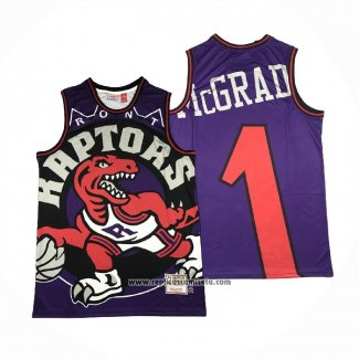 Camiseta Toronto Raptors Tracy Mcgrady #1 Mitchell & Ness Big Face Violeta