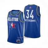 Camiseta All Star 2020 Milwaukee Bucks Giannis Antetokounmpo #34 Azul