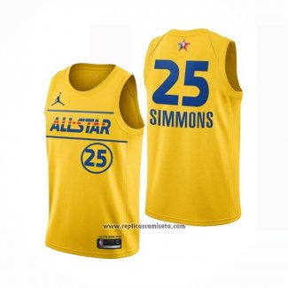 Camiseta All Star 2021 Philadelphia 76ers Ben Simmons #25 Oro