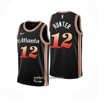 Camiseta Atlanta Hawks De'andre Hunter #12 Ciudad 2022-23 Negro