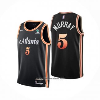 Camiseta Atlanta Hawks Dejounte Murray #5 Ciudad 2022-23 Negro