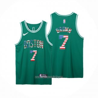 Camiseta Boston Celtics Jaylen Brown #7 75th Bandera Edition Verde