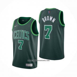 Camiseta Boston Celtics Jaylen Brown #7 Earned 2020-21 Verde